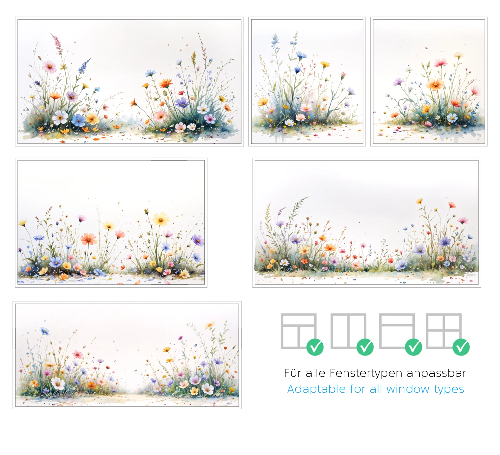 Lichtdurchlässige Fensterfolie Motiv Blumen G821