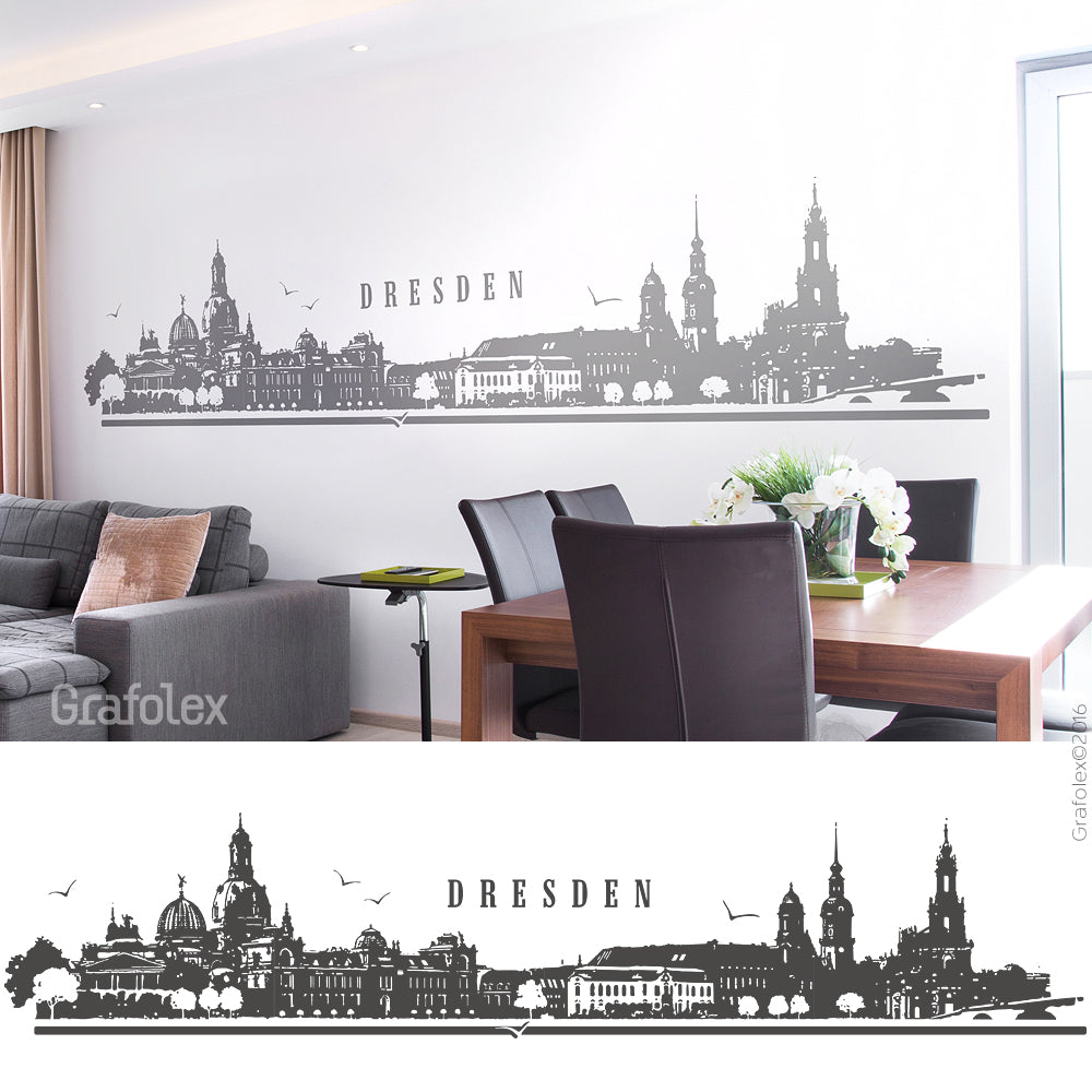 Wandtattoo Skyline Dresden Aufkleber w114