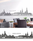 Wandtattoo Skyline Dresden Aufkleber w114