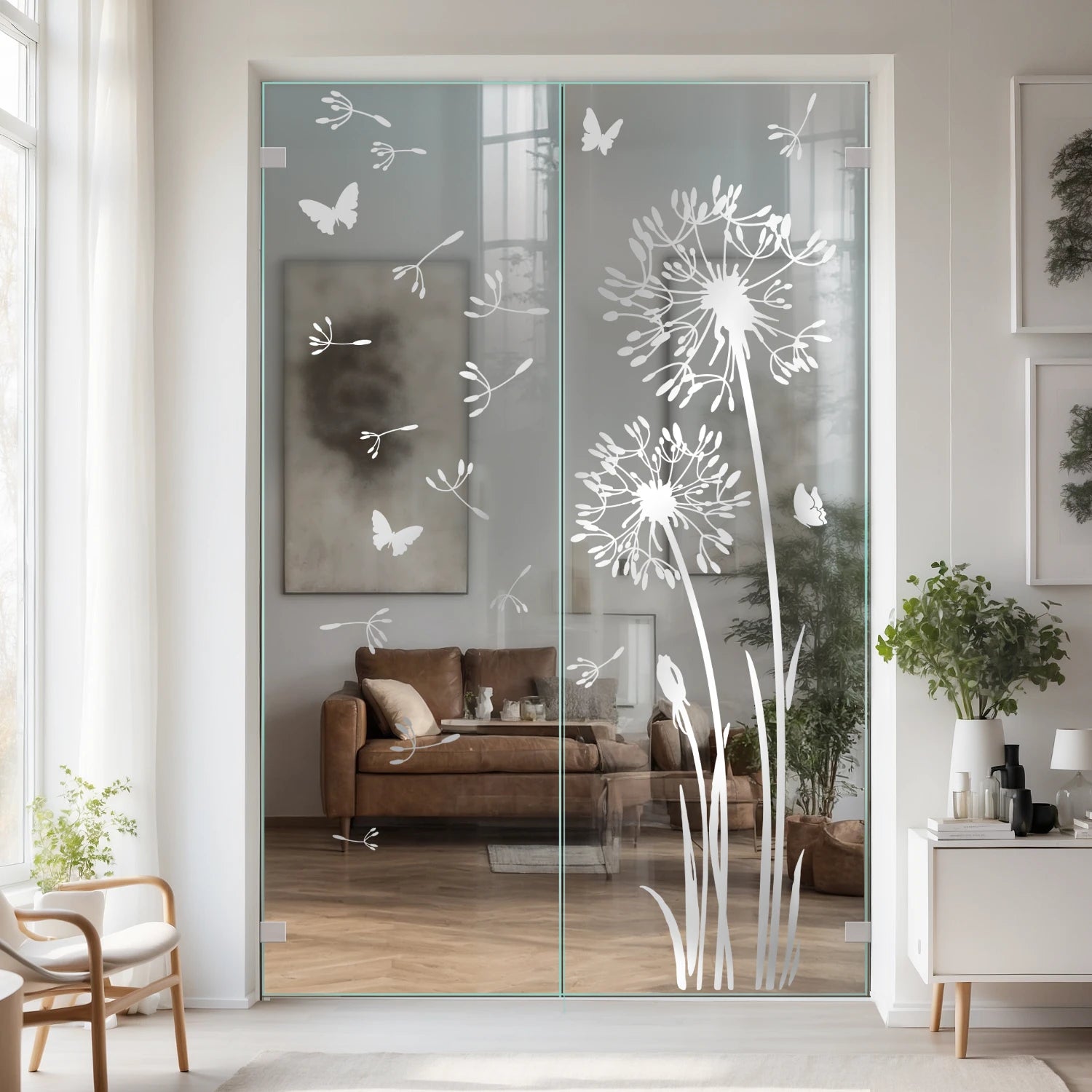 Glasdekorfolie Pusteblume mit Samen. Motiv G332