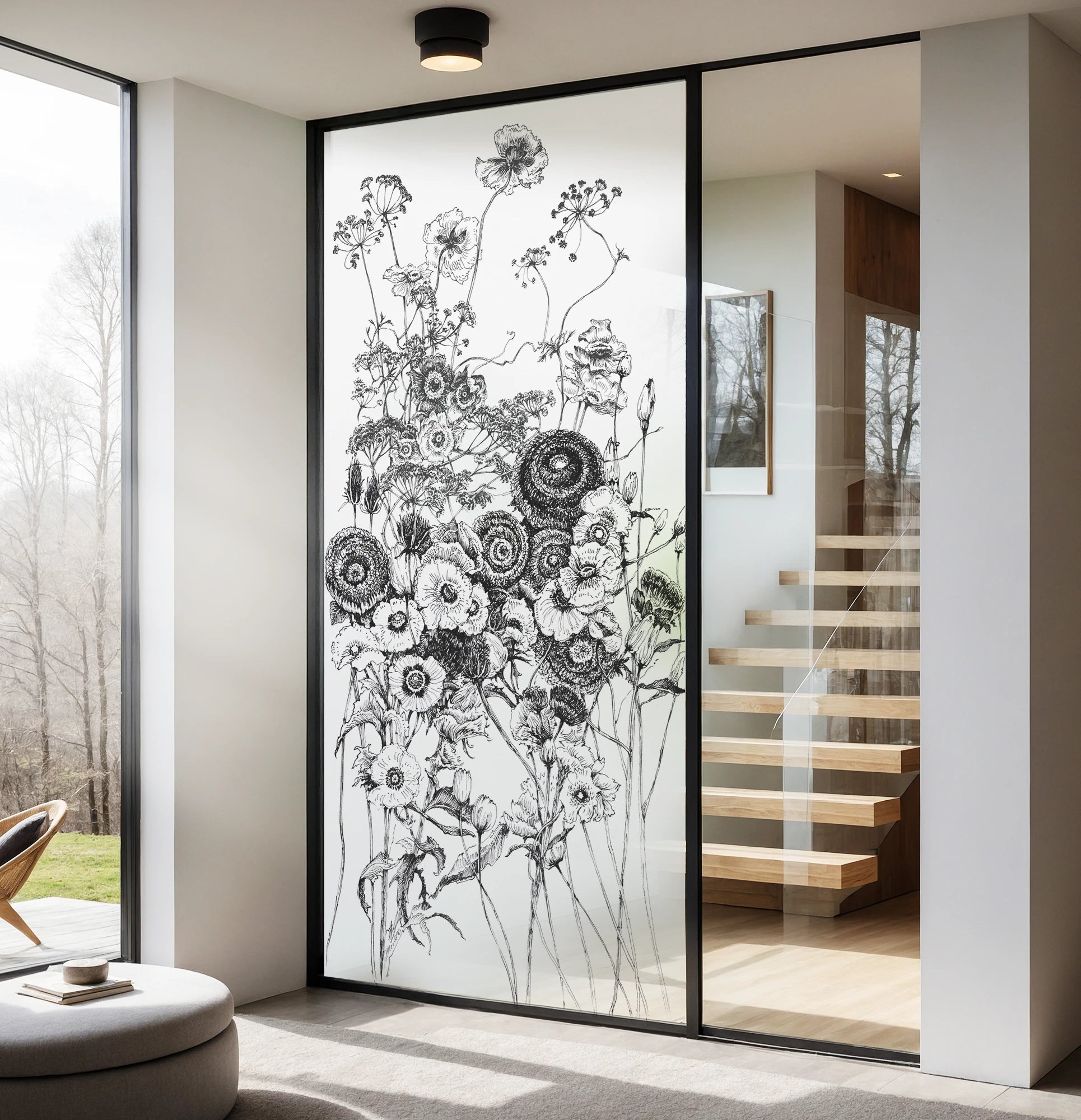 Bedruckte Sichtschutzfolie Motiv Blumen G810