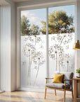 Sichtschutzfolie für bodentiefe Fenster und Balkontüren. Motiv Pusteblume.