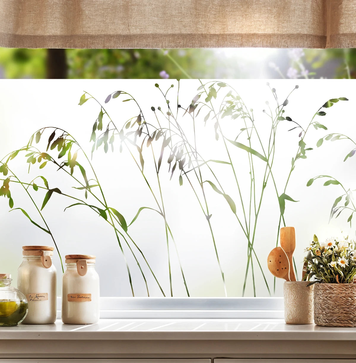 Fenster Folie, premium Sichtschutzfolie Gräser – Grafolex