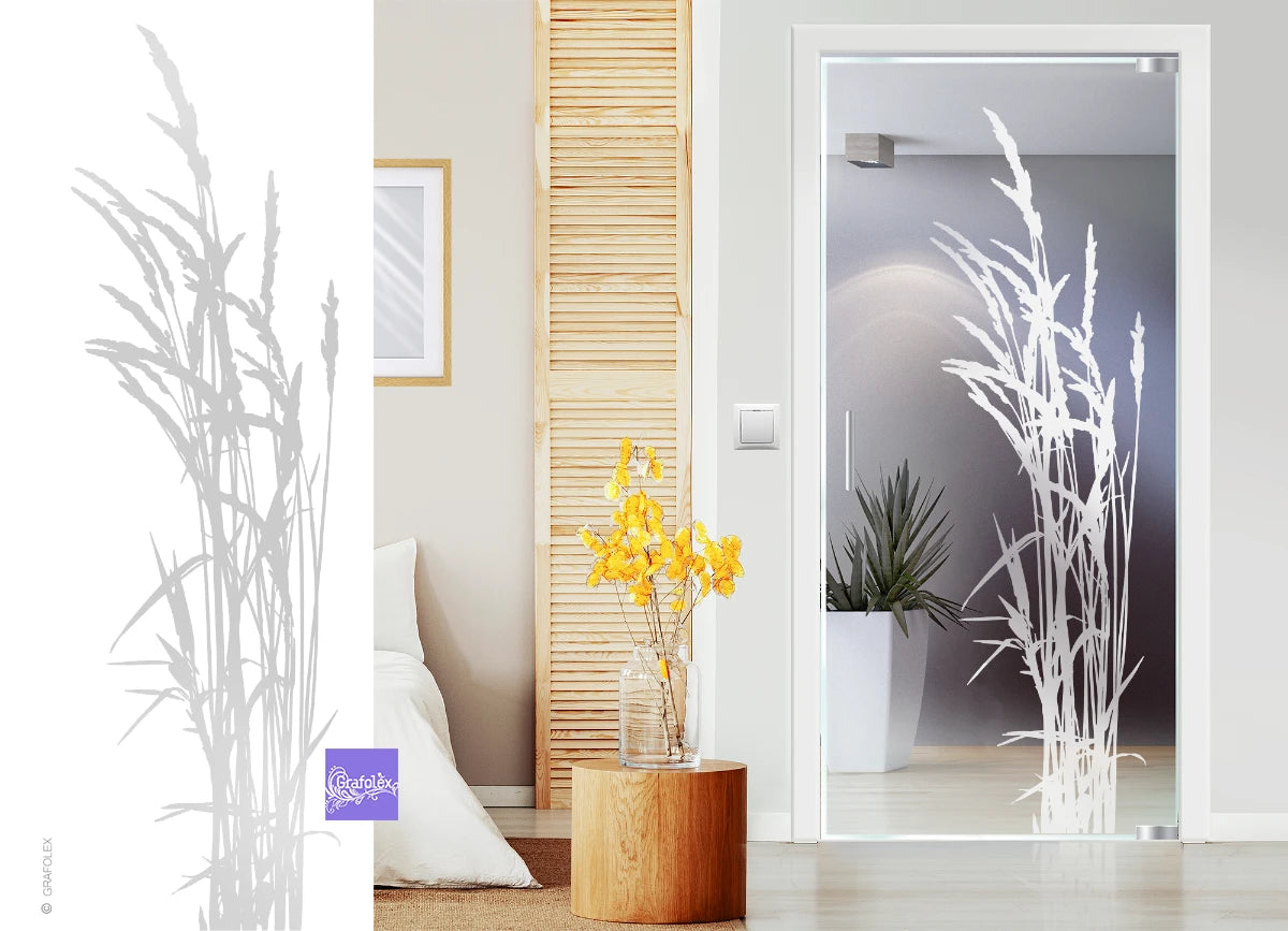 Grass stalks film for glass doors window film glass decor glass door sticker G511+