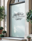 Fensterfolie mit Wunschname, Blumenmotiv L814
