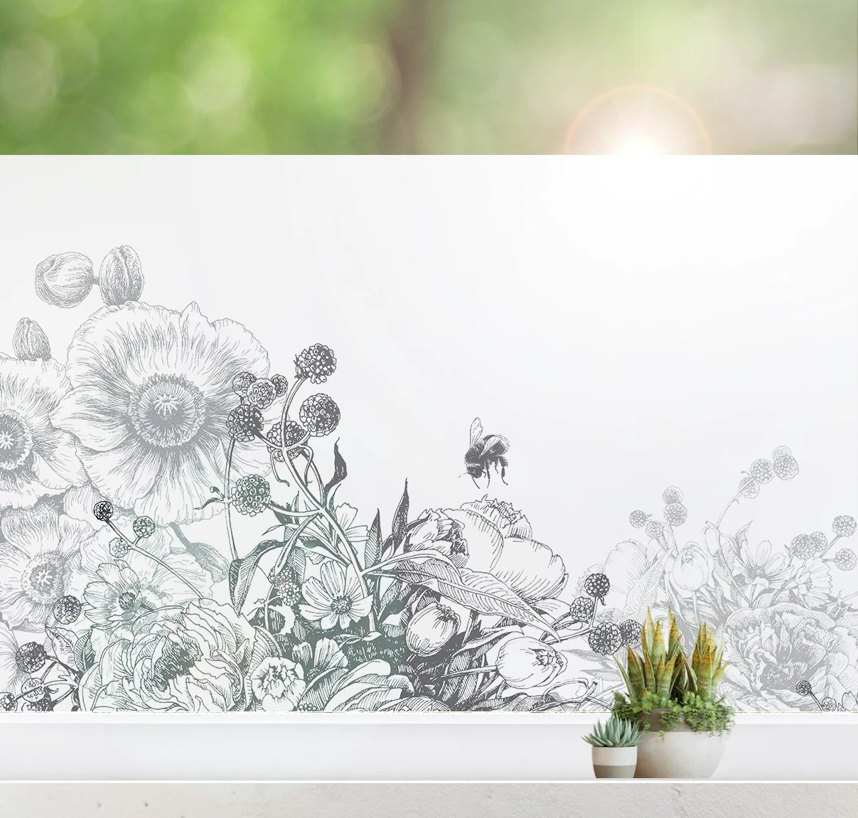 FensterfolieBedruckte Fensterfolie Motiv "Blumen" G803S