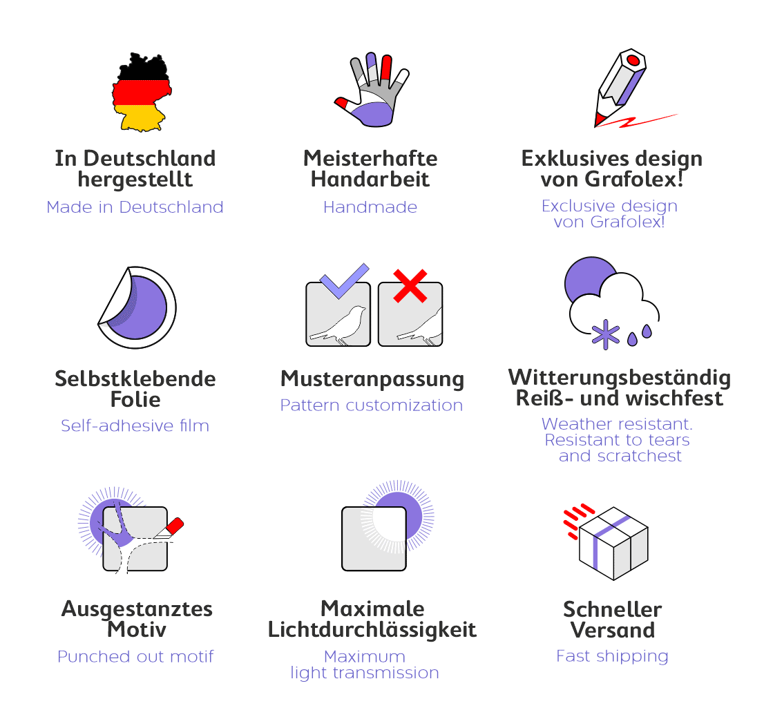 SichtschutzfolieFensterfolie "Gräser" Ausgestanztes Motiv G438
