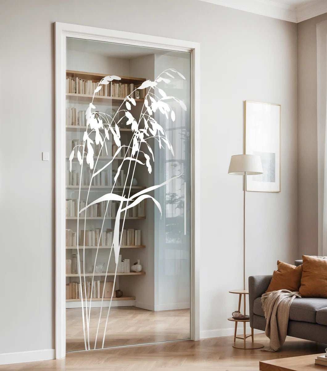 Glastürfolie Durchlaufschutz Glasdekorfolie "Grashalme" G527