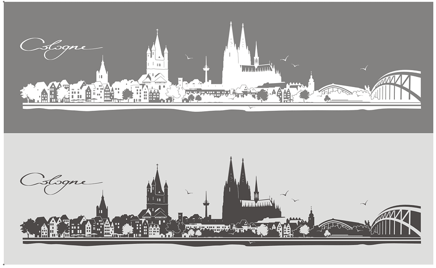 Wandtattoo Skyline Köln w106