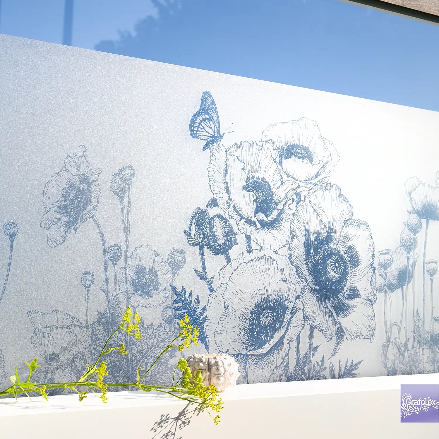 Bedruckte Fensterfolie Sichtschutzfolie  Motiv Blumen G802