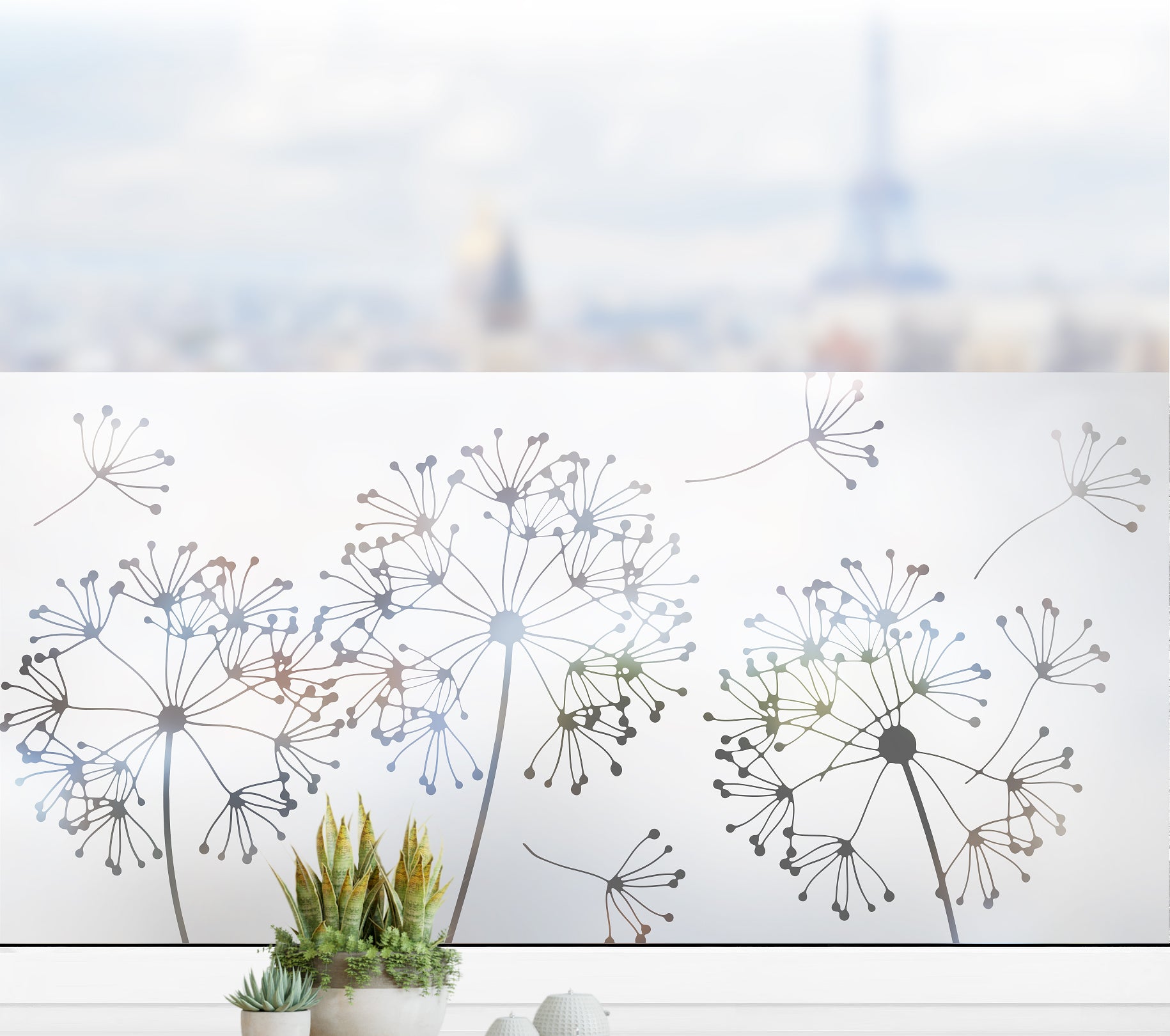 Fensterfolie mit ausgestanztem Motiv "Pusteblume" G417