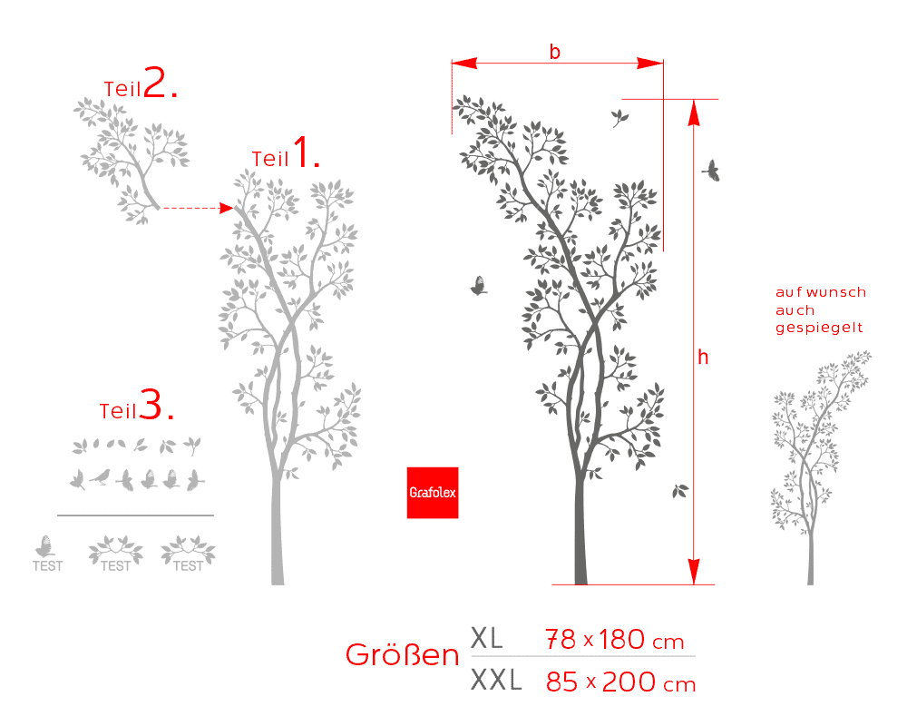 WandtattooWandtattoo Baum mit Vögeln. Motiv w401