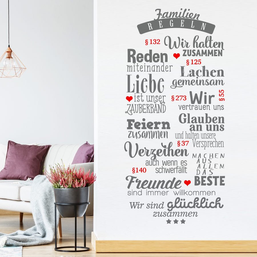 WandtattooWandtattoo Familienregeln. Motiv ws27
