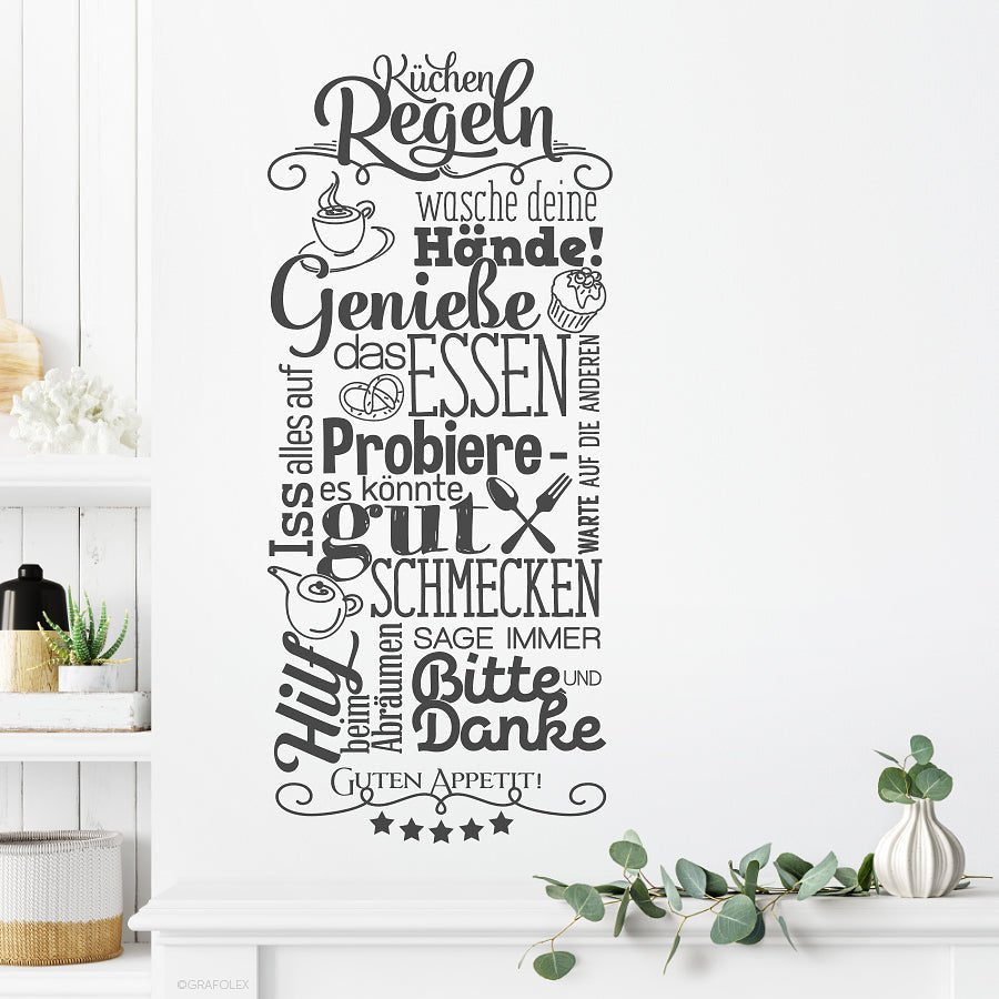 WandtattooWandtattoo Küchenregeln. Motiv ws22