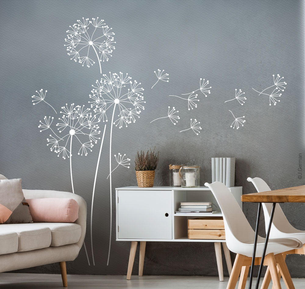 Wandtattoo Pusteblume mit Flugsamen, 151cm hoch, Wandsticker G317