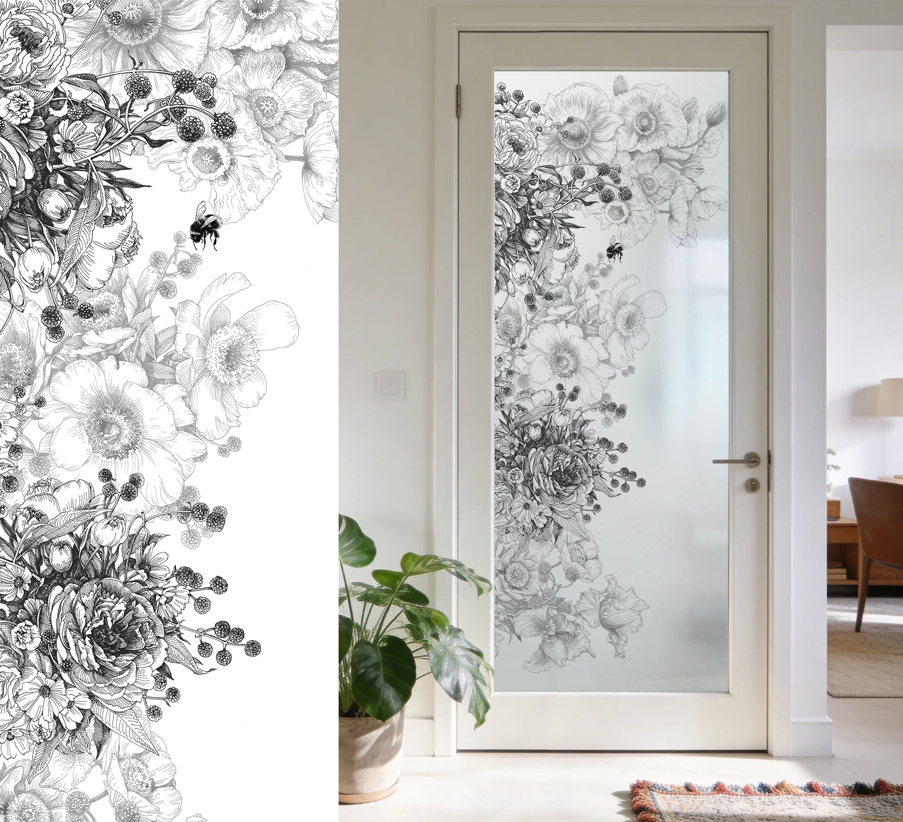 Bedruckte Sichtschutzfolie Blumenmotiv G833