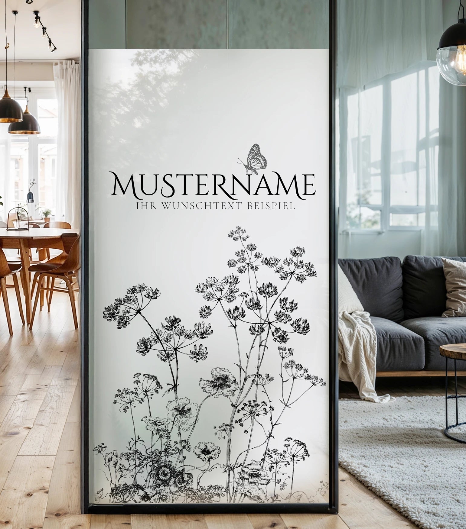 Personalisierbare Folie für Schaufenster Mustername Sichnschutzfolie