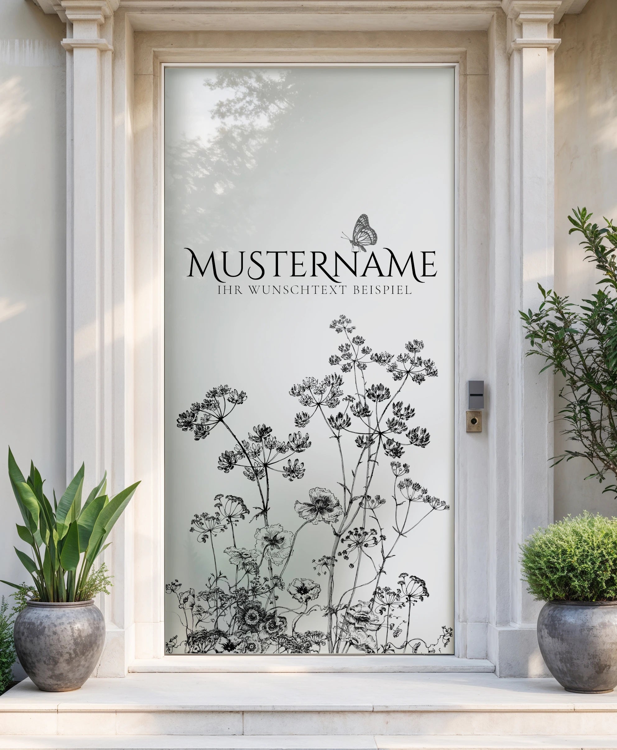 Personalisierbare Fensterfolie Wunschname Sichnschutzfolie
