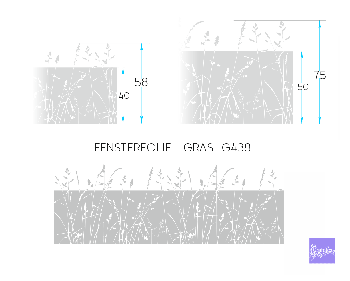 SichtschutzfolieFensterfolie &quot;Gräser&quot; Ausgestanztes Motiv G438